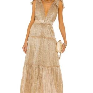 Sabina Musayev Gold Maxi Dress